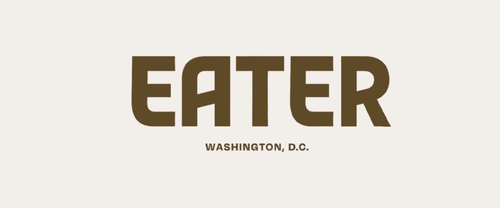 Logo of Eater with the text 'EATER' prominently displayed in bold letters, and 'WASHINGTON, D.C.' beneath it.